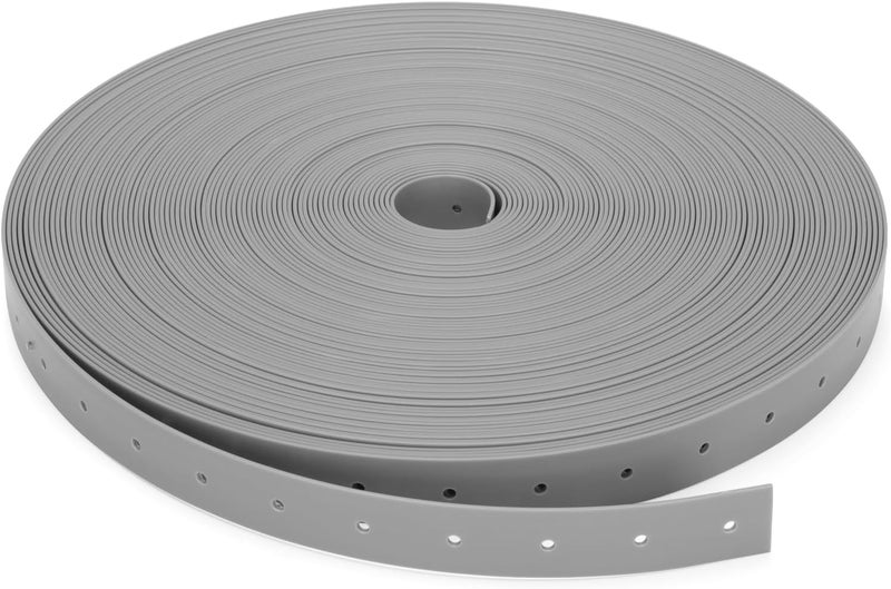 Fyrique Plastic Hanger Strap 3/4 Inch x 100 Feet Reinforced Flexible Hanger Strap for Pipe & Ducts Securing in Plumbing & HVAC, Gray - Image 1